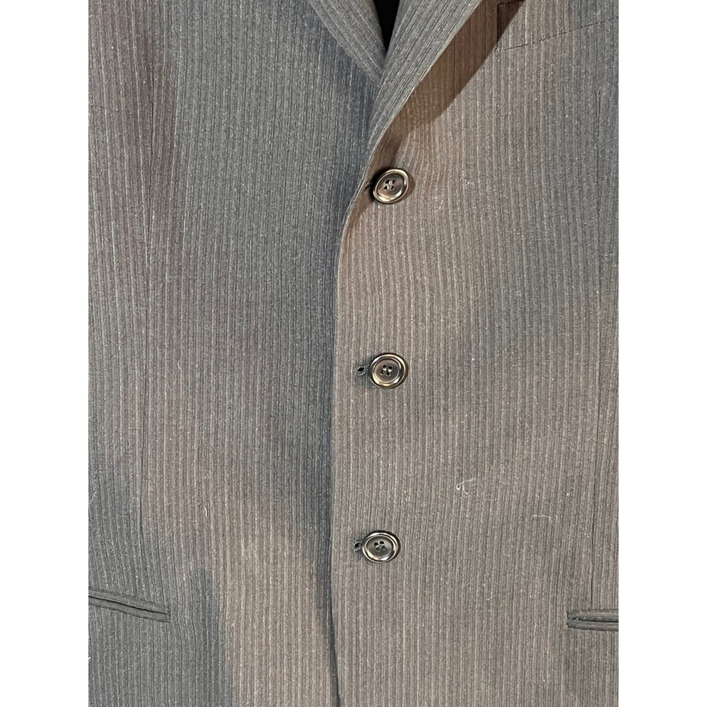 Vintage Armani Collezioni Men's Black Pinstripe Blazer Jacket Made in Italy - Picture 3 of 8
